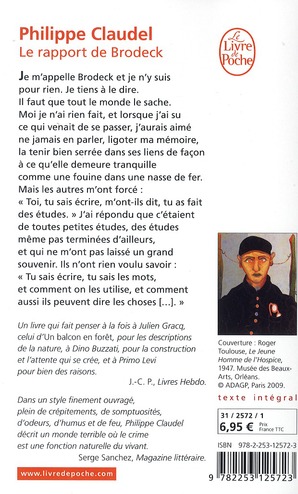 Quatrième de couverture de « Le rapport de Brodeck : roman »