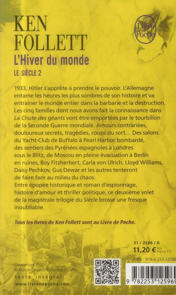 Quatrième de couverture de « L'hiver du monde : roman »