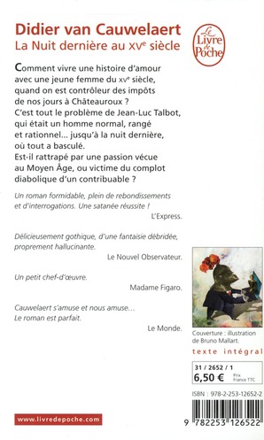 Quatrième de couverture de « La nuit dernière au XVe siècle : roman »