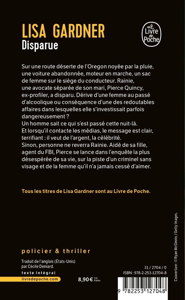 Quatrième de couverture de « Disparue : roman »