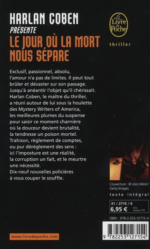 Quatrième de couverture de « Le jour où la mort nous sépare : histoires d'amour, de désir et de meurtres »