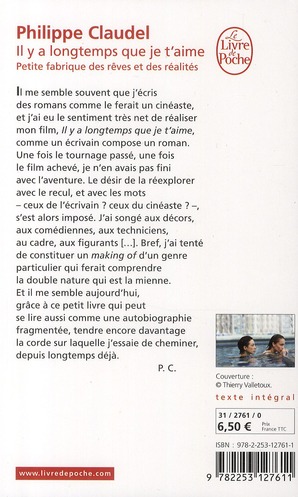 Quatrième de couverture de « Il y a longtemps que je t'aime : petite fabrique des rêves et des réalités »
