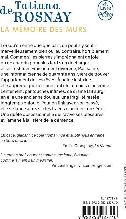 Quatrième de couverture de « La mémoire des murs : roman »