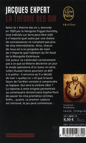 Quatrième de couverture de « La théorie des six »