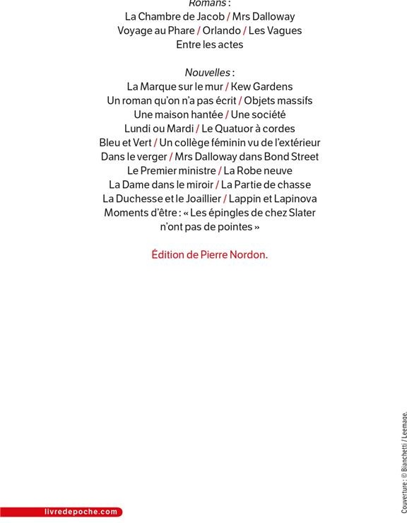 Quatrième de couverture de « ROMANS ET NOUVELLES 1917- 1941 »