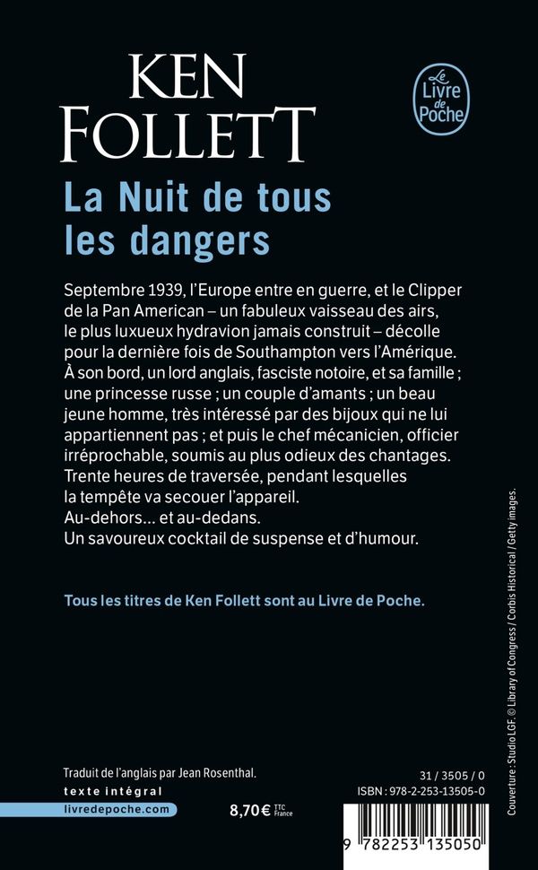Quatrième de couverture de « LA NUIT DE TOUS LES DANGERS »