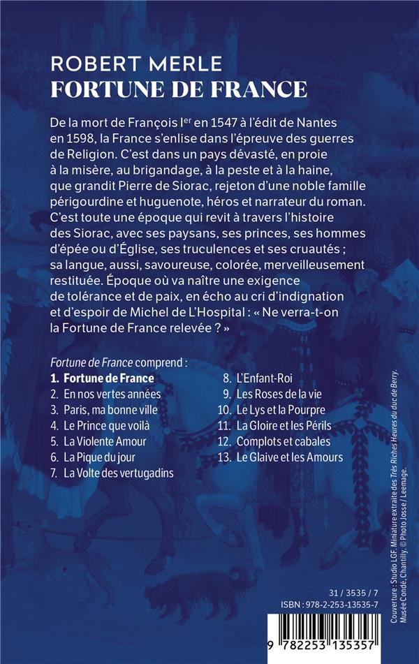 Quatrième de couverture de « FORTUNE DE FRANCE (FORTUNE DE FRANCE , TOME 1) »