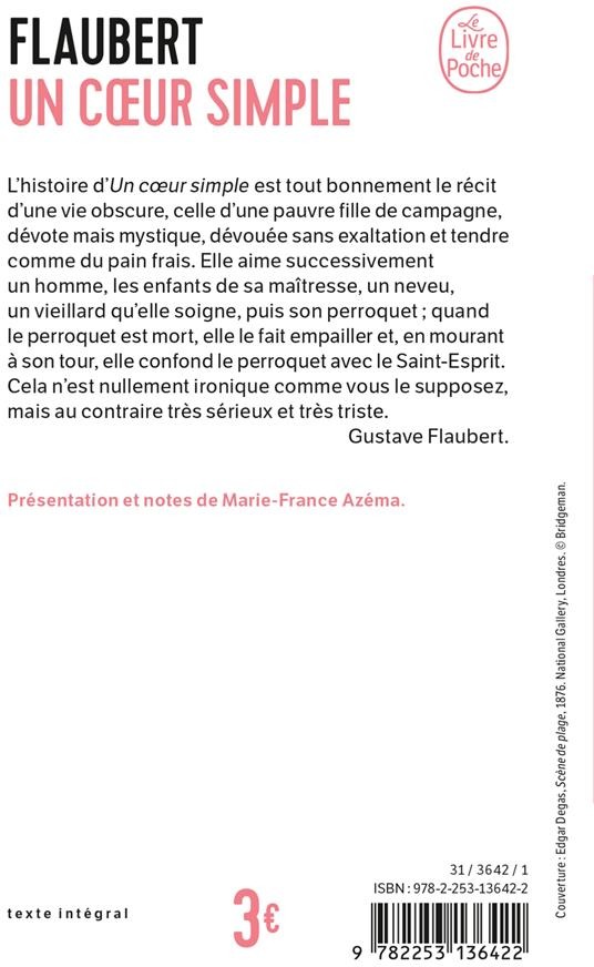 Quatrième de couverture de « UN COEUR SIMPLE »