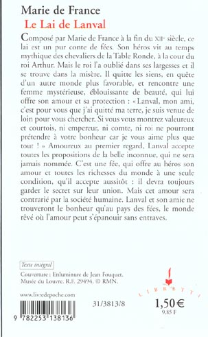 Quatrième de couverture de « LE LAI DE LANVAL »