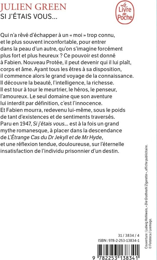 Quatrième de couverture de « SI J'ETAIS VOUS »