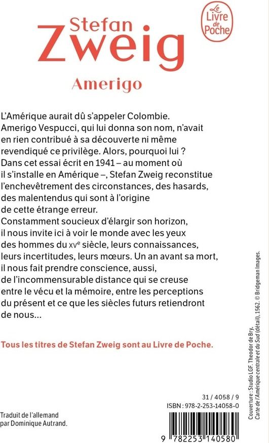 Quatrième de couverture de « AMERIGO »