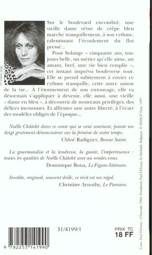 Quatrième de couverture de « LA DAME EN BLEU »