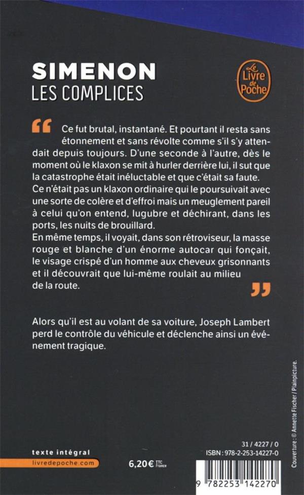 Quatrième de couverture de « LES COMPLICES »