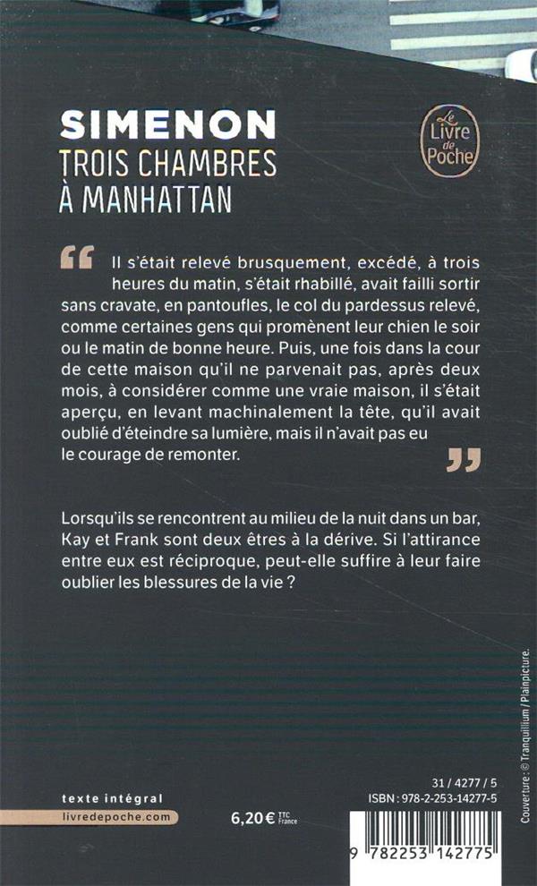 Quatrième de couverture de « TROIS CHAMBRES A MANHATTAN »