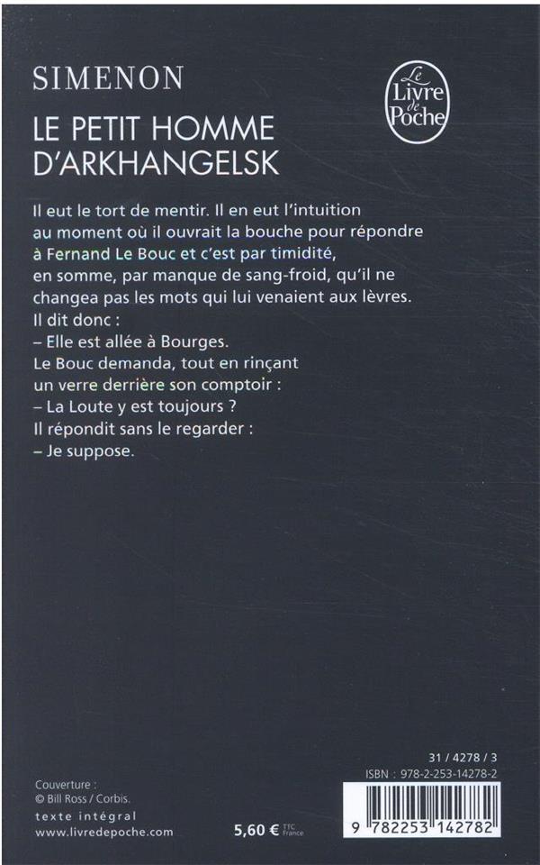 Quatrième de couverture de « LE PETIT HOMME D'ARKHANGELSK »