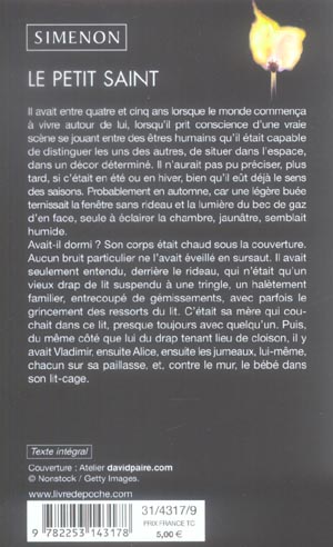 Quatrième de couverture de « LE PETIT SAINT »