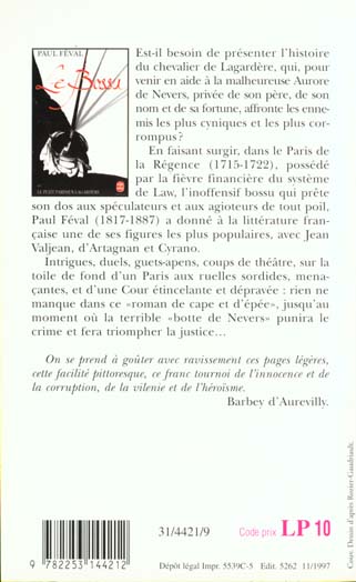 Quatrième de couverture de « LE BOSSU »