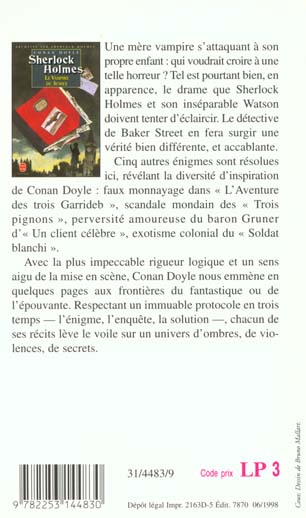 Quatrième de couverture de « SHERLOCK HOLMES - LE VAMPIRE DU SUSSEX »