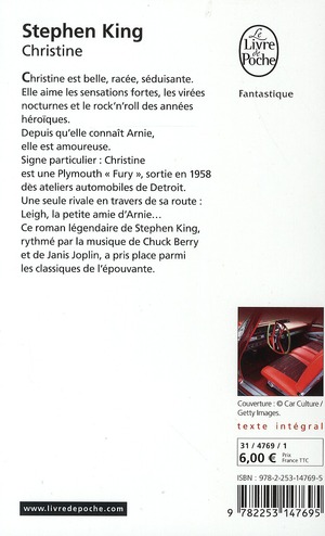 Quatrième de couverture de « CHRISTINE »
