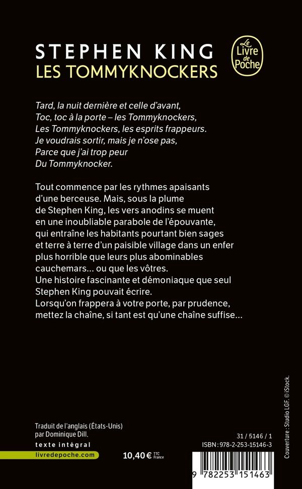 Quatrième de couverture de « LES TOMMYKNOCKERS »