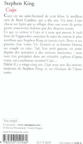 Quatrième de couverture de « CUJO »