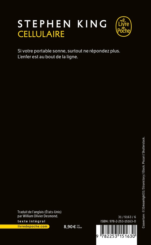 Quatrième de couverture de « Cellulaire : roman »