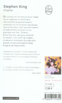 Quatrième de couverture de « Charlie : roman »
