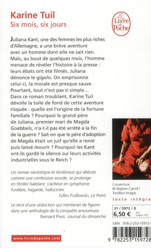 Quatrième de couverture de « Six mois, six jours : roman »