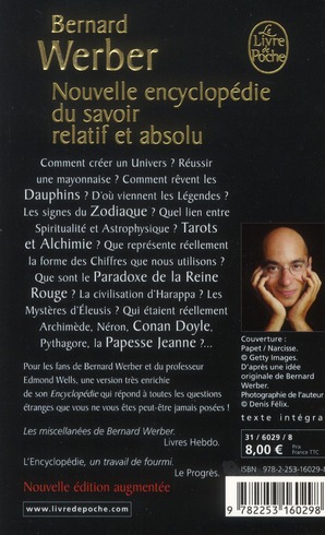 Quatrième de couverture de « Nouvelle encyclopédie du savoir relatif et absolu »