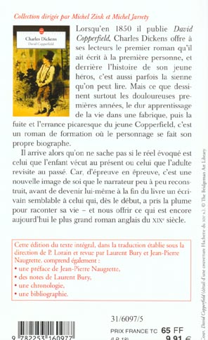 Quatrième de couverture de « DAVID COPPERFIELD »