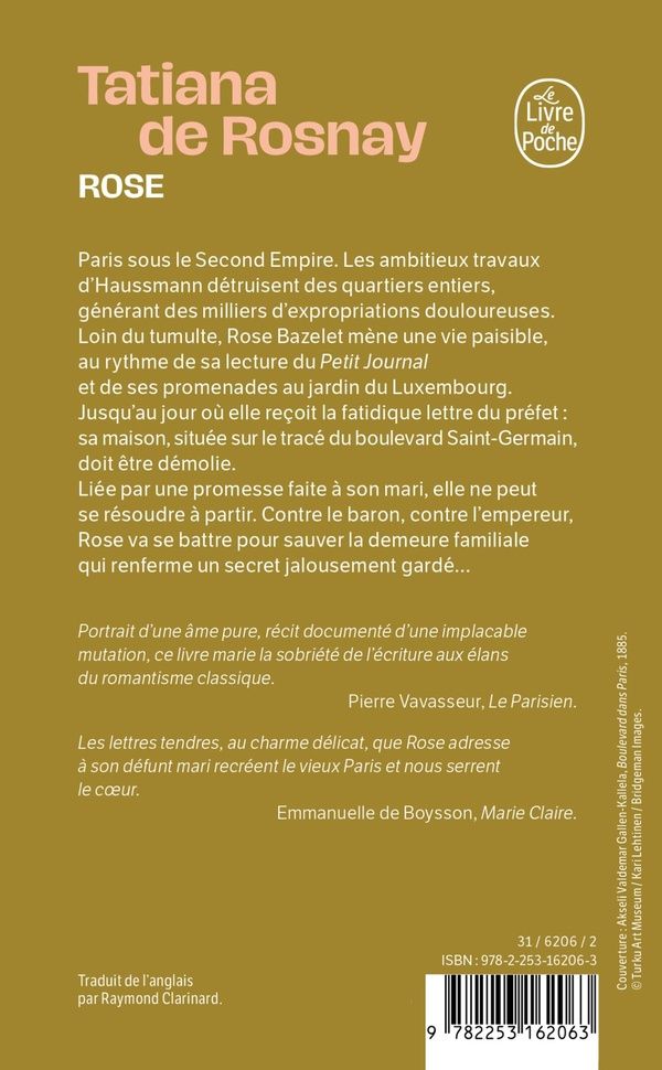 Quatrième de couverture de « Rose : roman »