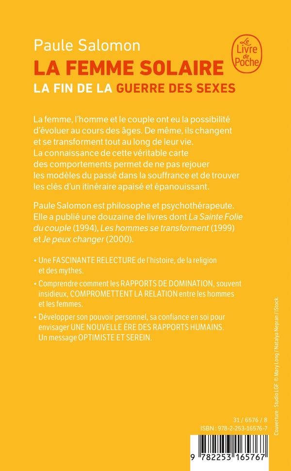 Quatrième de couverture de « LA FEMME SOLAIRE - LA FIN DE LA GUERRE DES SEXES »