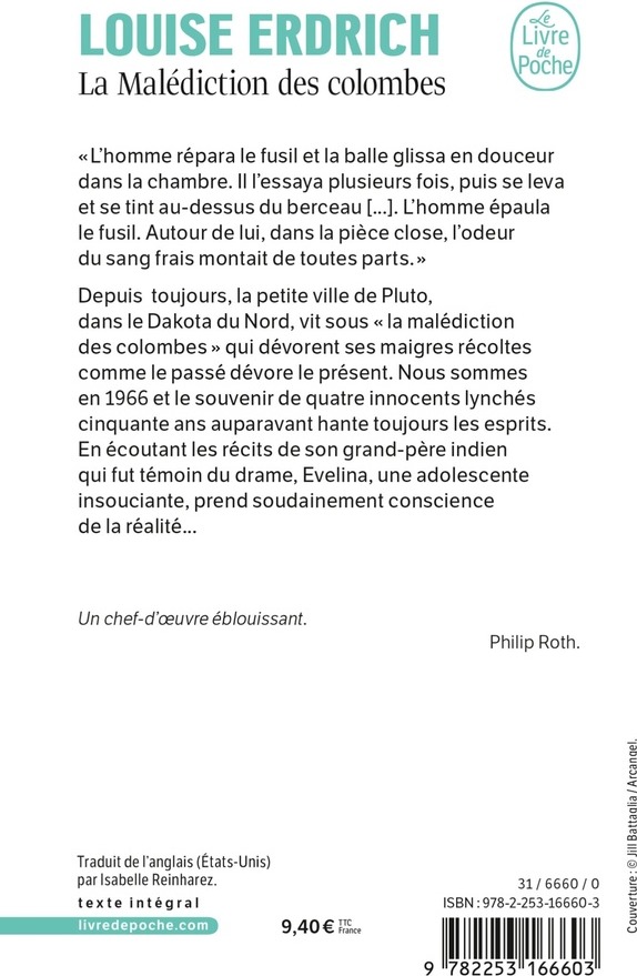 Quatrième de couverture de « La malédiction des colombes : roman »