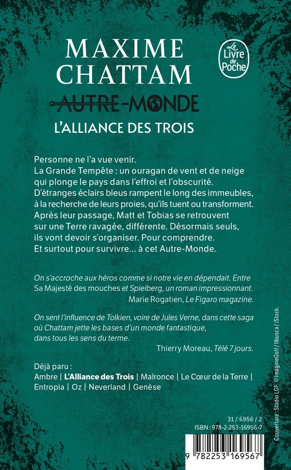 Quatrième de couverture de « L'alliance des Trois : roman »