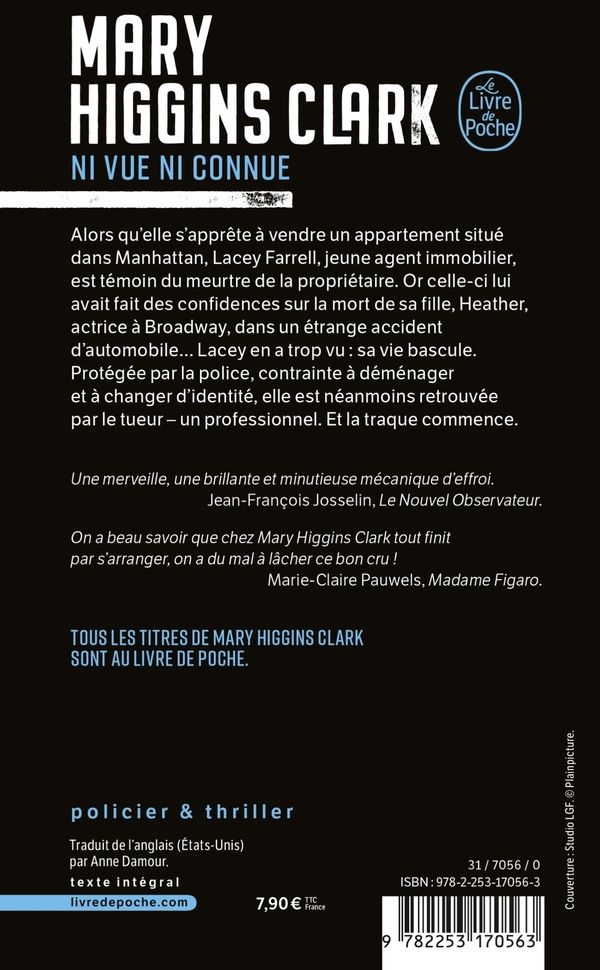Quatrième de couverture de « NI VUE NI CONNUE »
