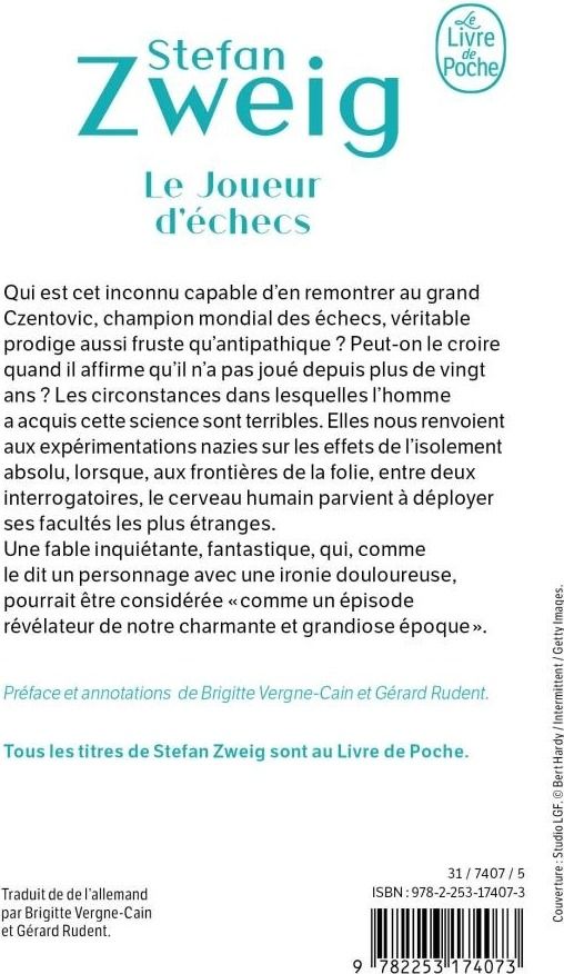 Quatrième de couverture de « LE JOUEUR D'ECHECS (NOUVELLE TRADUCTION) »