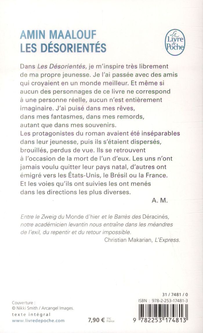 Quatrième de couverture de « Les désorientés : roman »