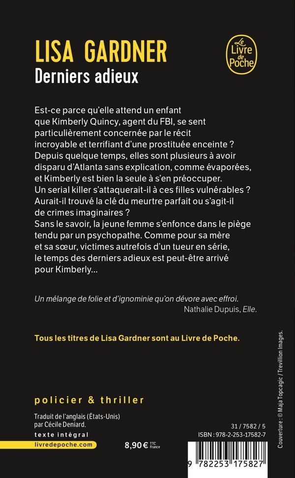 Quatrième de couverture de « Derniers adieux »