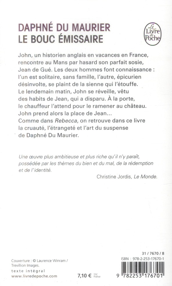 Quatrième de couverture de « LE BOUC EMISSAIRE »