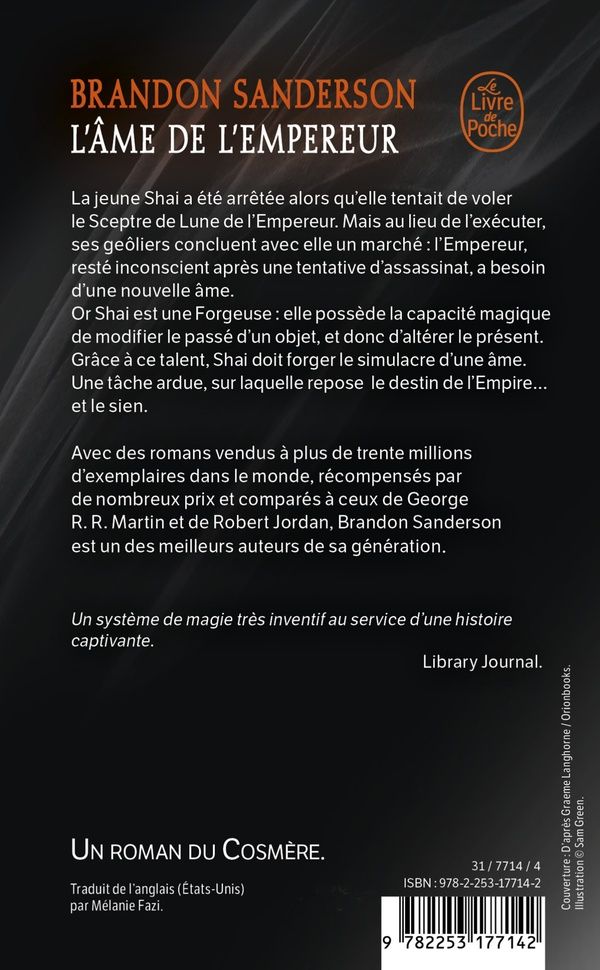 Quatrième de couverture de « L'âme de l'empereur »