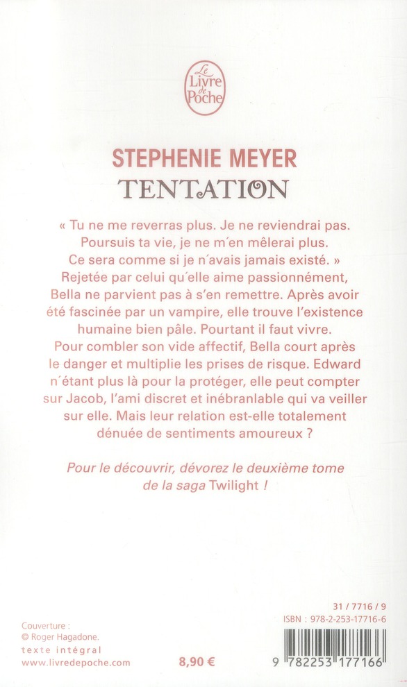 Quatrième de couverture de « Tentation »