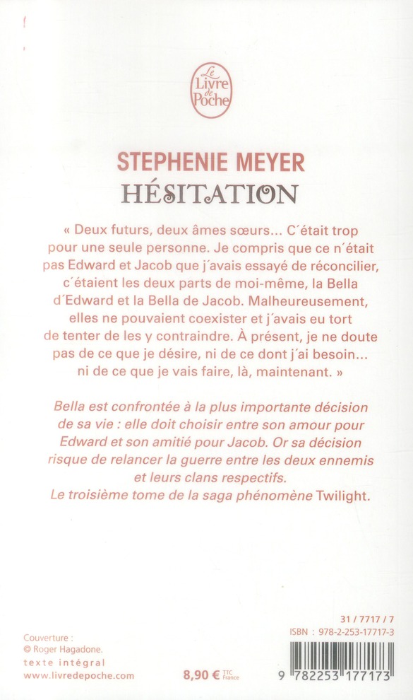 Quatrième de couverture de « Hésitation »