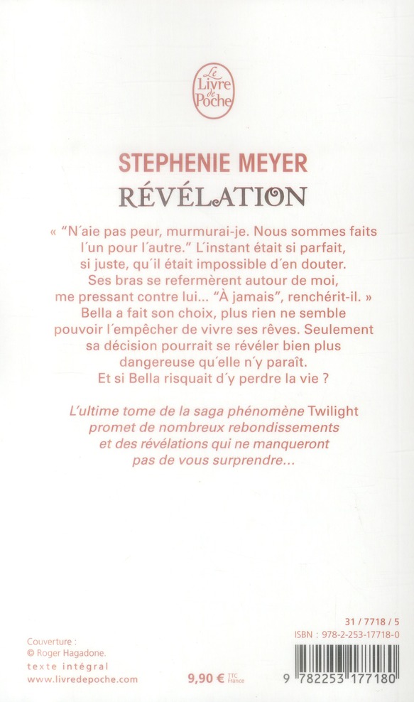 Quatrième de couverture de « Révélation »