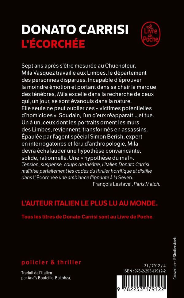 Quatrième de couverture de « L'ECORCHEE »