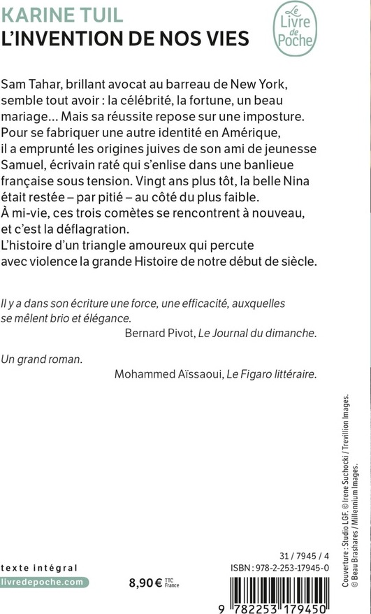 Quatrième de couverture de « L'invention de nos vies : roman »