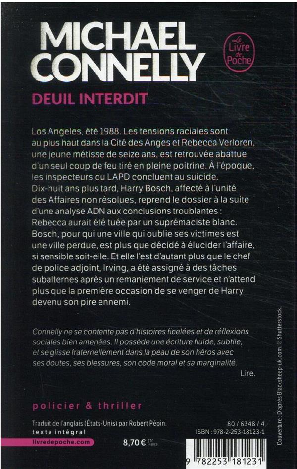 Quatrième de couverture de « Deuil interdit »