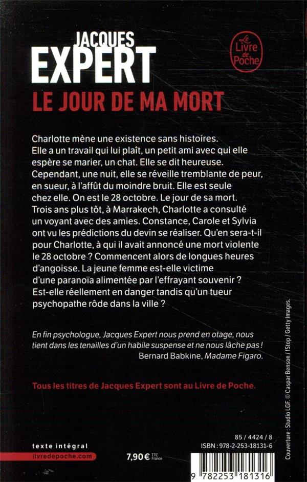 Quatrième de couverture de « Le jour de ma mort »