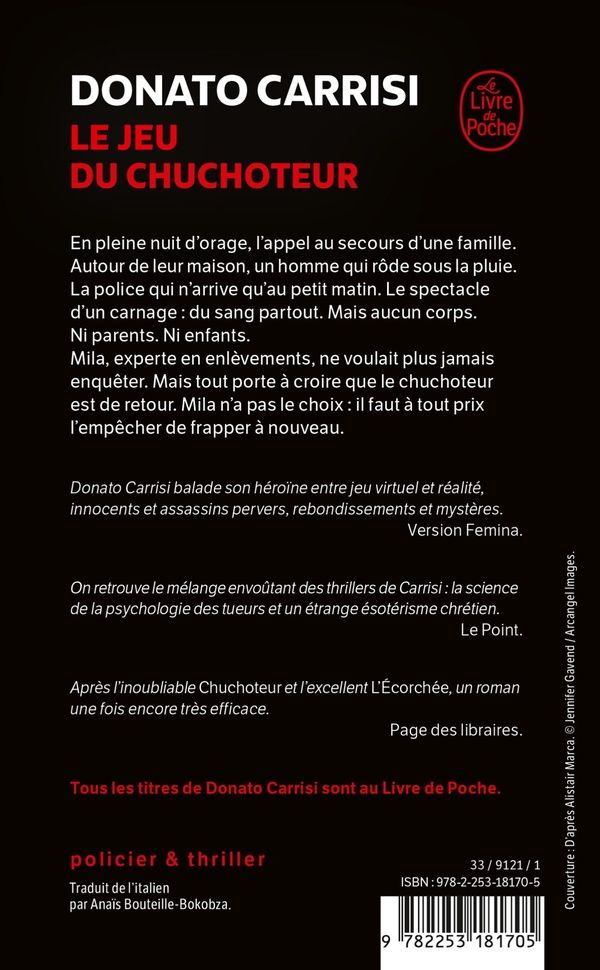 Quatrième de couverture de « Le jeu du chuchoteur »