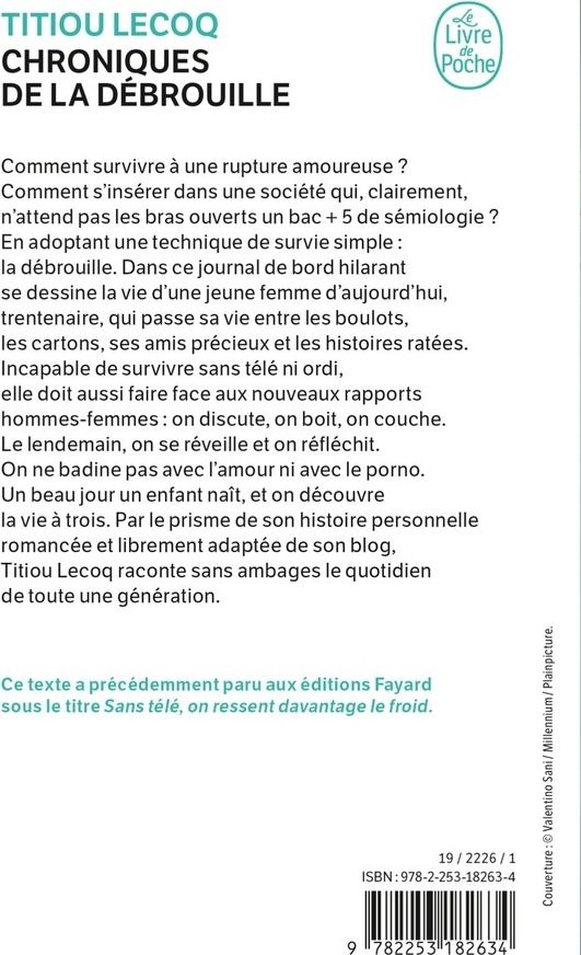 Quatrième de couverture de « Chroniques de la débrouille »