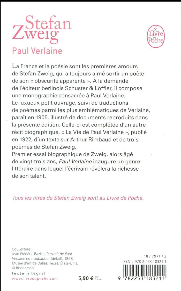 Quatrième de couverture de « PAUL VERLAINE »